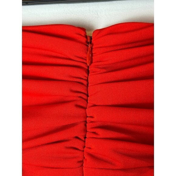 Dundas X Revolve Red Front Slit Jersey Knit Siouxsie Midi Skirt Size S - Picture 8 of 11